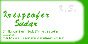 krisztofer sudar business card